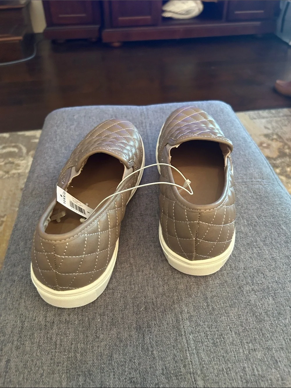 torrid Quilted Slip-On Loafers in Taupe/Brown